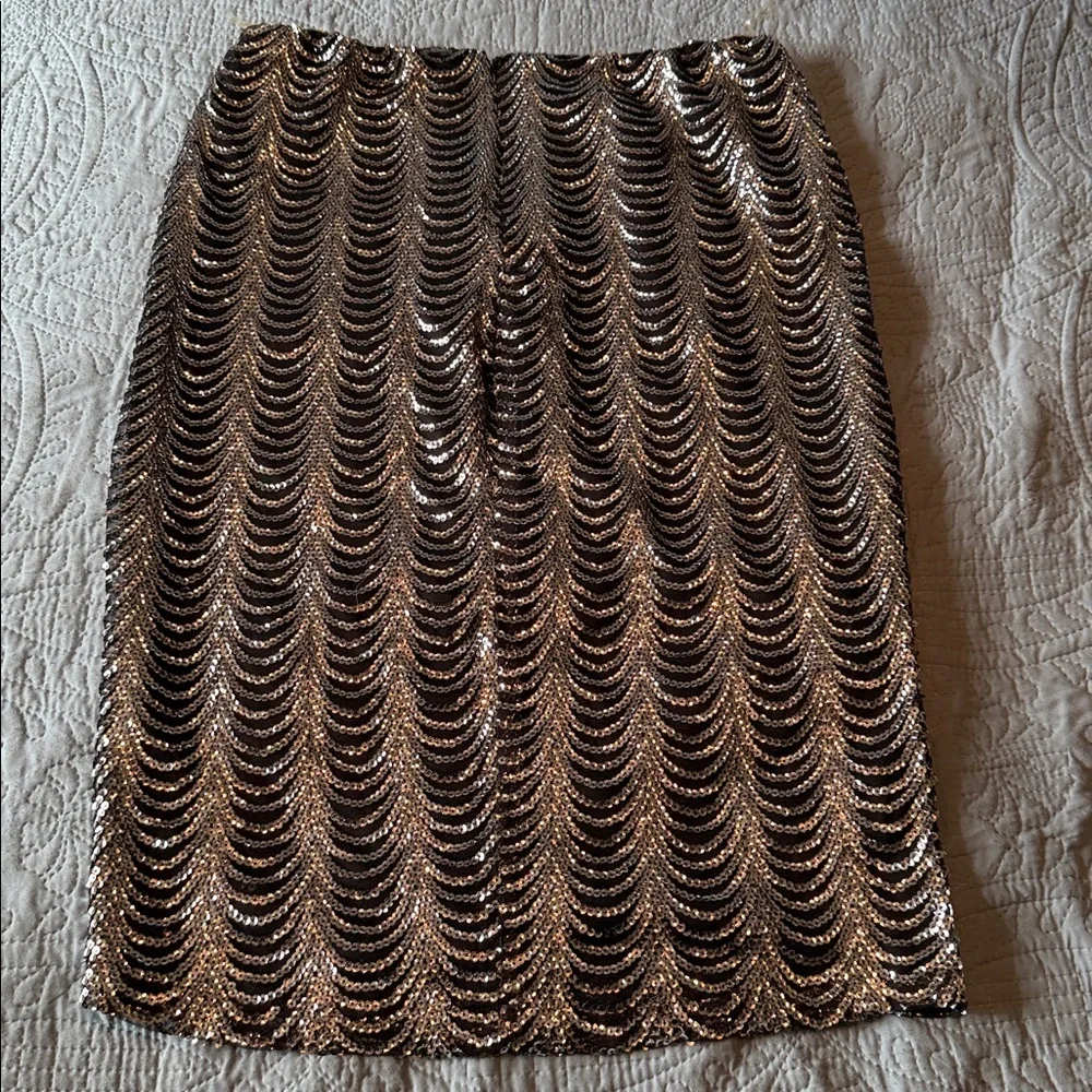 Vintage Y2K Charlotte Russe Silver and Black Sequin Pencil Skirt Size 1X - Picture 4 of 4